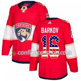 Adidas Maillot de Hockey Florida Panthers Aleksander Barkov 16 2017-2018 Rouge USA Flag Fashion Authentic - Homme